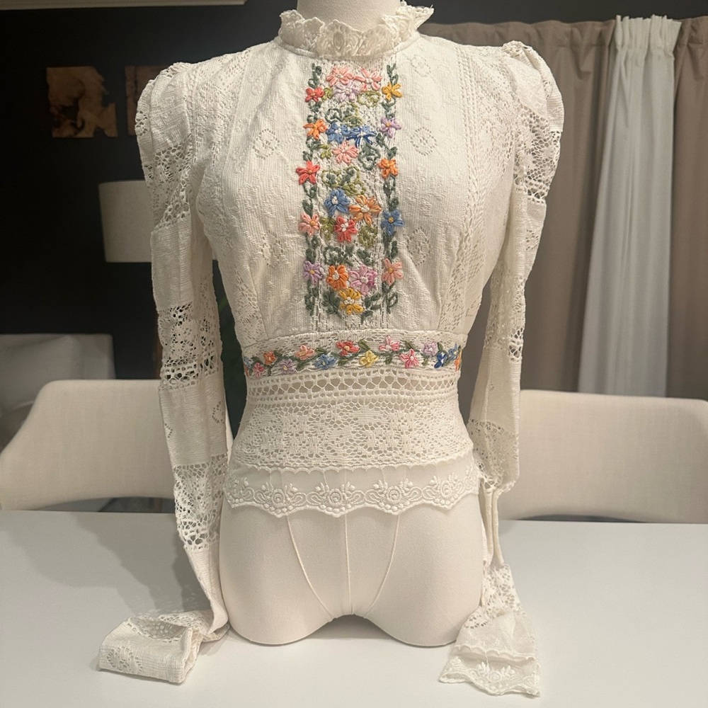 Free People Garden Grace Top xs - Picture 5 of 11